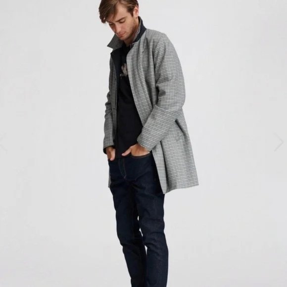 RAG & BONE Reversible Car Coat Black/100% Wool Houndstooth Jacket NWT MSRP$895 - Picture 3 of 14